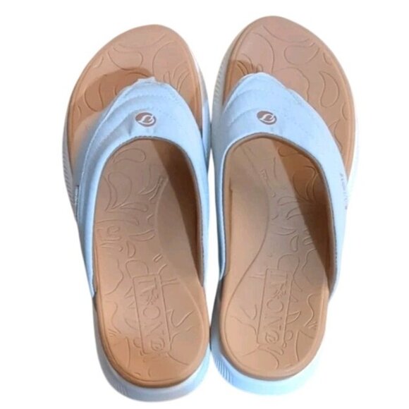 Women Oncai Comfort Slides sandals, flip flop Sz 11 White Tan orthopedic recovey - Picture 2 of 10